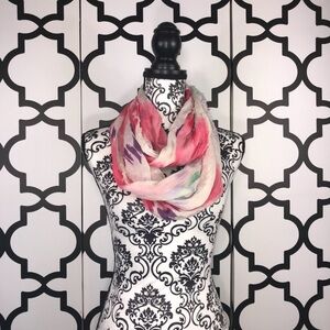Floral Pink and White Scarf